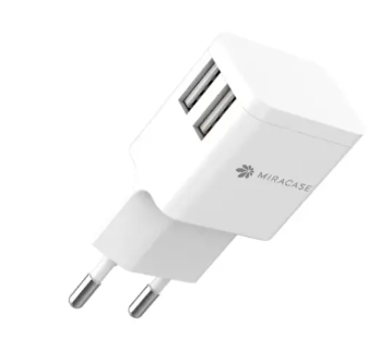 ראש מטען קיר MWC244 עם 2 חיבורי USB של MIRACASE צבע לבן