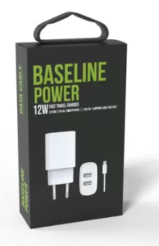 מטען ביתי BASELINE 12W + כבל USB LIGHTNING