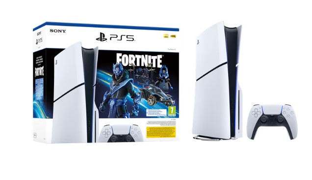 קונסולה Sony PlayStation 5 Slim 1TB Blu-Ray Edition כולל שובר למשחק Fortnite - צבע לבן שנה אחריות ע"י היבואן הרשמי