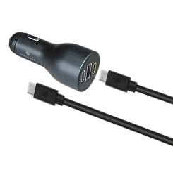 מטען לרכב טעינה מהירה 120W עם כבל USB-C שחור MIRACASE PD120W