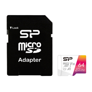 כרטיס זיכרון ומתאם SP Elite MicroSDXC UHS 64GB