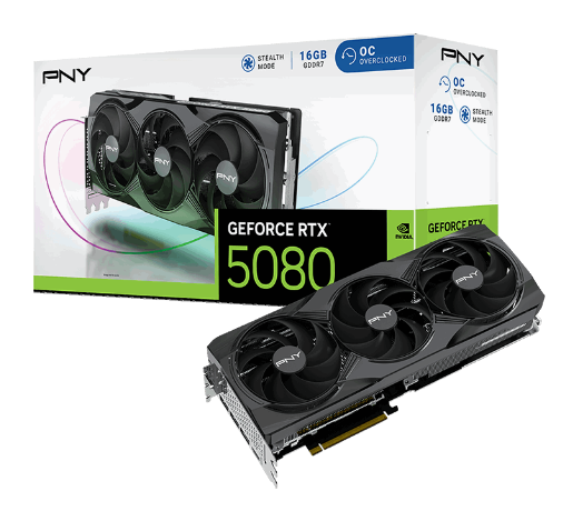 כרטיס מסך Nvidia PNY Geforce RTX 5080 OC 16GB DDR7 X3 FANS