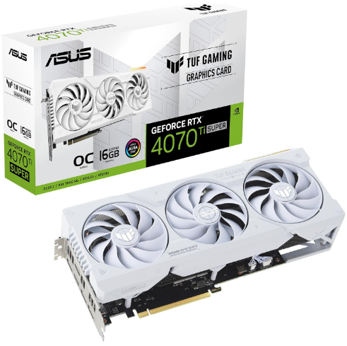 כרטיס גרפי  ASUS TUF GAMING GEFORCE RTX 4070 Ti SUPER 16GB White