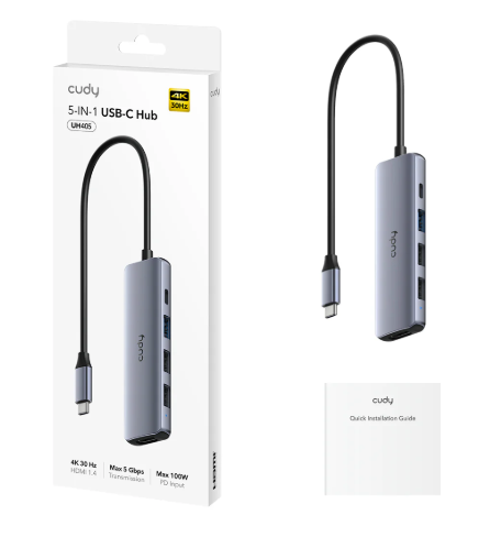 מפצל 5 ב-1 USB-C HUB UH405