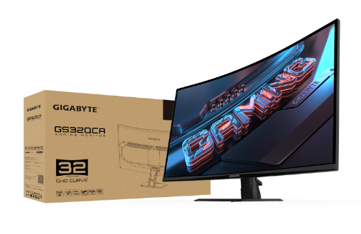 מסך גיימינג קעור Gigabyte GS32QCA SS VA 1ms 2K QHD 180Hz FreeSync Tilt