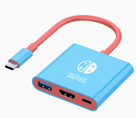 מתאם USB Type C לנינטנדו סוויץ' הכולל חיבור HDMI/USB3/USB TYPE C