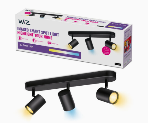 גוף תאורה חכם עם 3 ראשי ספוט מתכוונן WiZ Wiz_smart Spots 3x5W B 27-65K