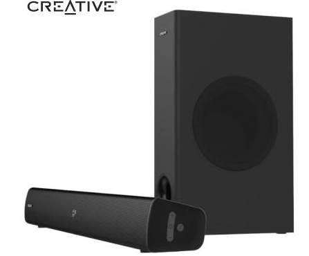 מקרן קול Creative 2.1 Soundbar and Subwoofer with Clear Dialog and Surround by Sound Blaster for TV and Desktop Monitor