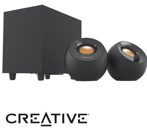 רמקולים Creative Pebble Plus 2.1 USB בצבע שחור