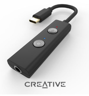 כרטיס קול Portable Plug-and-play Hi-res USB DAC with Auto Mute and Two-way Noise Cancellation via SmartComms Kit for Conference Calls Creative