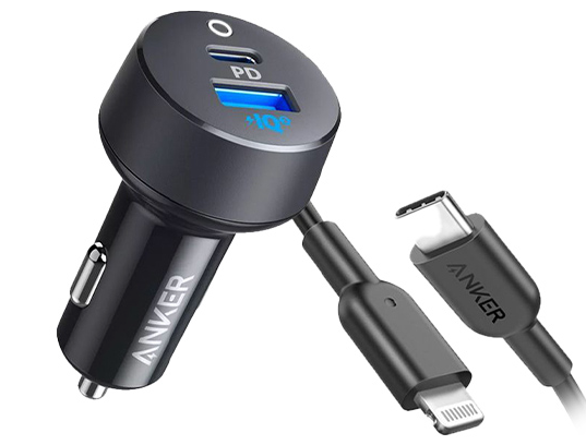 מטען לרכב Anker 30W PD USB-C + MFI Cable B2726