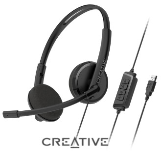 אוזניות Creative HS-220 - USB Headset with Noise-cancelling Mic and Inline Remote