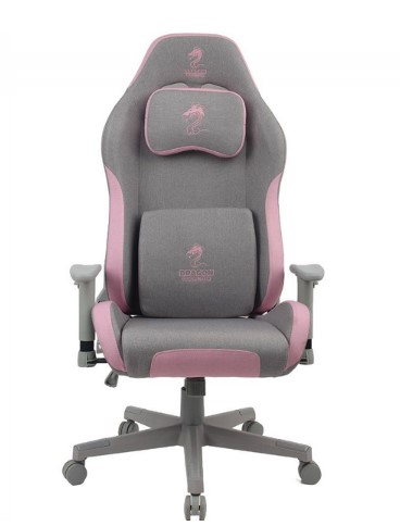 כיסא גיימינג Dragon Gaming Chair Cyber Fabric אפור ורוד בד