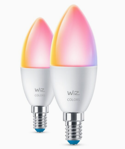 זוג נורות נר Wi-Fi BLE 40W C37 E14 922-65 RGB 2PF/6 Wiz_smart bulb 5W C37 E14 922-65 2PCS